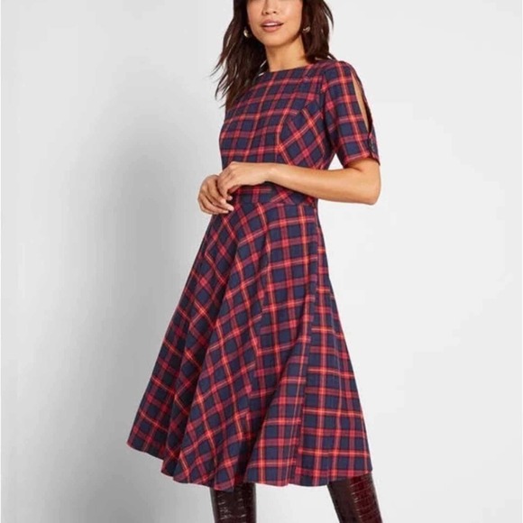 Royal Monk Flannel Swing Dress Size US 6 Small UK 10 - Picture 3 of 10